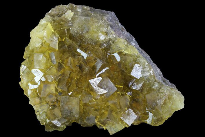 Yellow, Cubic Fluorite Crystal Cluster - Spain #98699